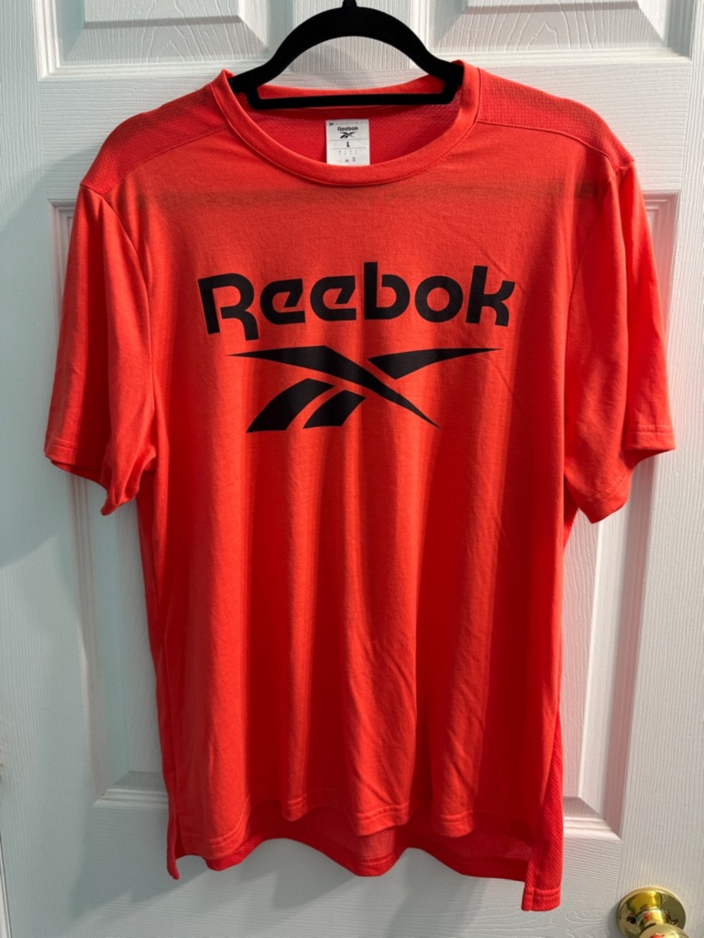 Reebok Men’s Bright Coral Short Sleeve Logo Tee
